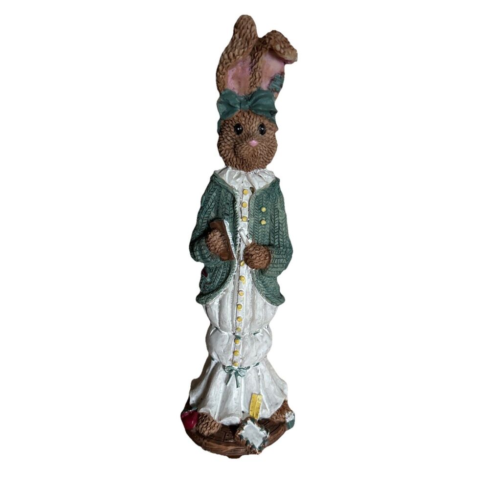 Vintage Hermitage Pottery Easter Bunny Resin Figurine Decoration 8"